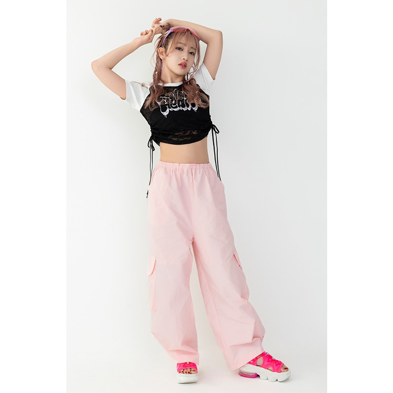 【PINK★BOOTS】ワイドカーゴパンツ(ピンク)