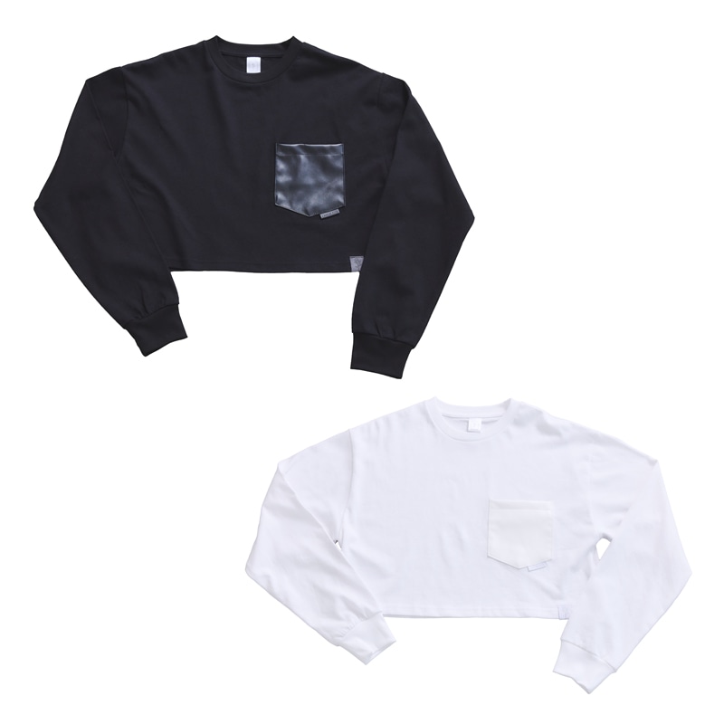 CHARME Leather Pocket Long T-shirt [Cropped Length]